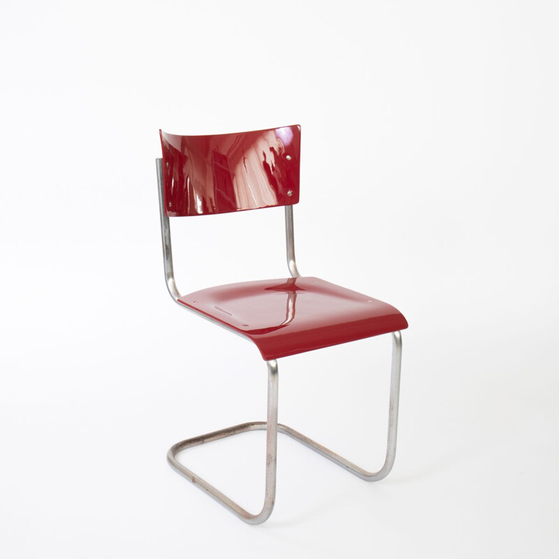 Vintage Bauhaus chair in steel and birchwood by Mart Stam, 1930s