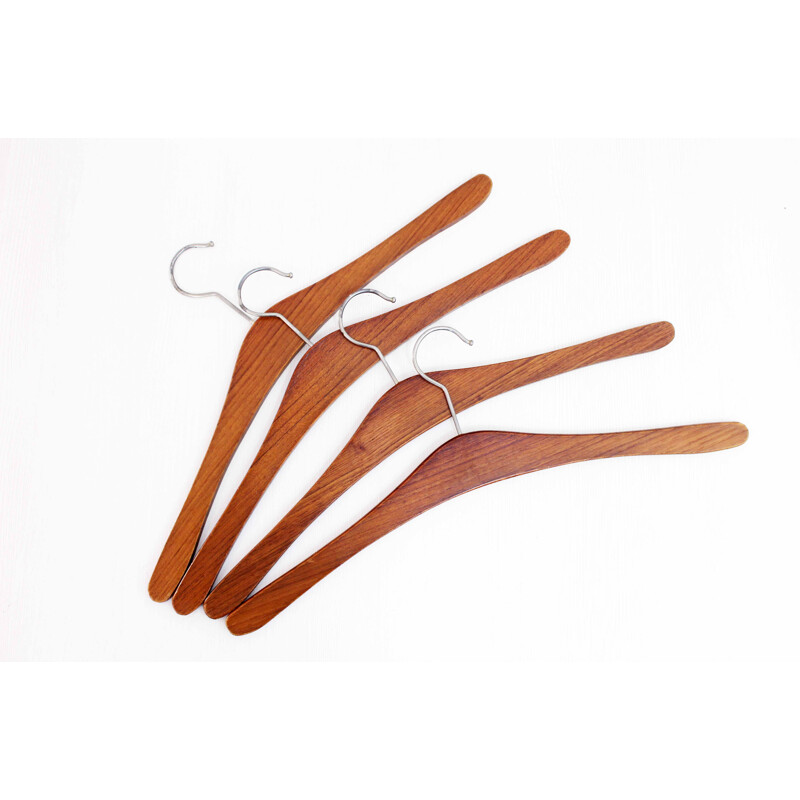 Set of 4 Scandinavian vintage teak hangers