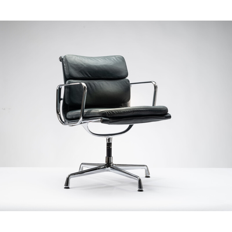 Vintage leather office armchair by Charles & Ray Eames for Vitra