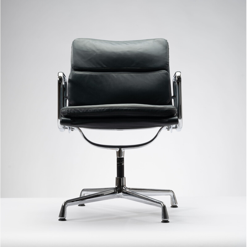 Vintage leather office armchair by Charles & Ray Eames for Vitra