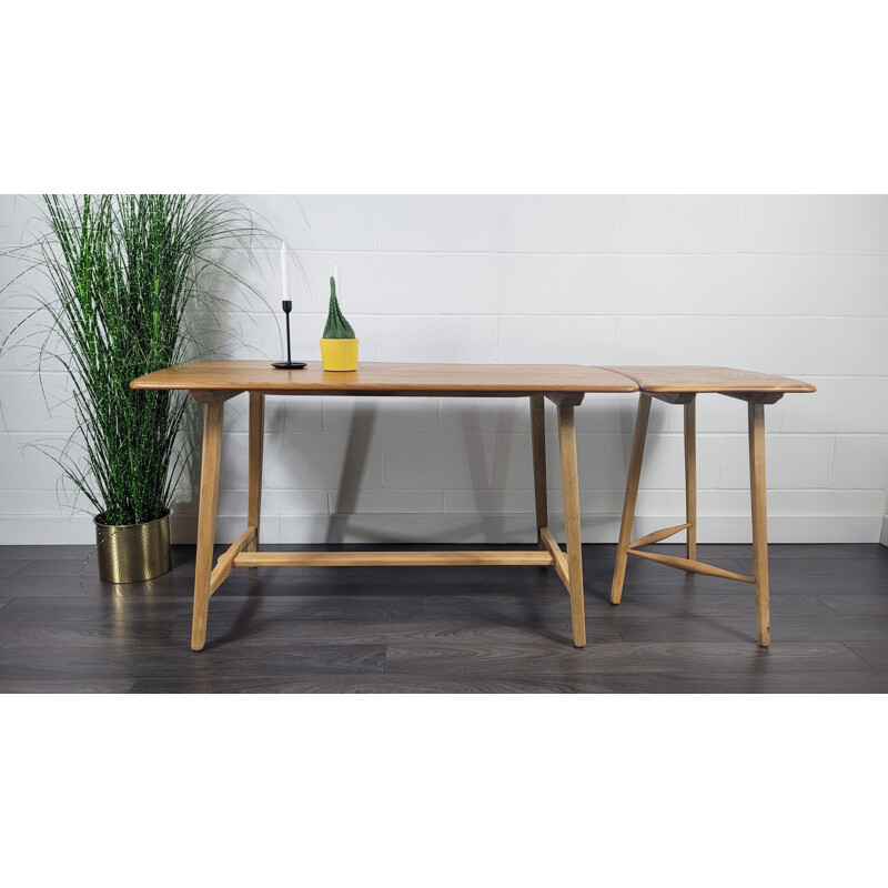 Vintage table with extension table in elm and beech by Ercol, 1950-1960