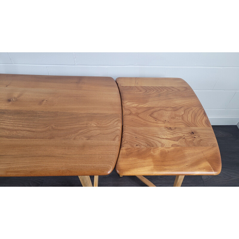 Vintage table with extension table in elm and beech by Ercol, 1950-1960