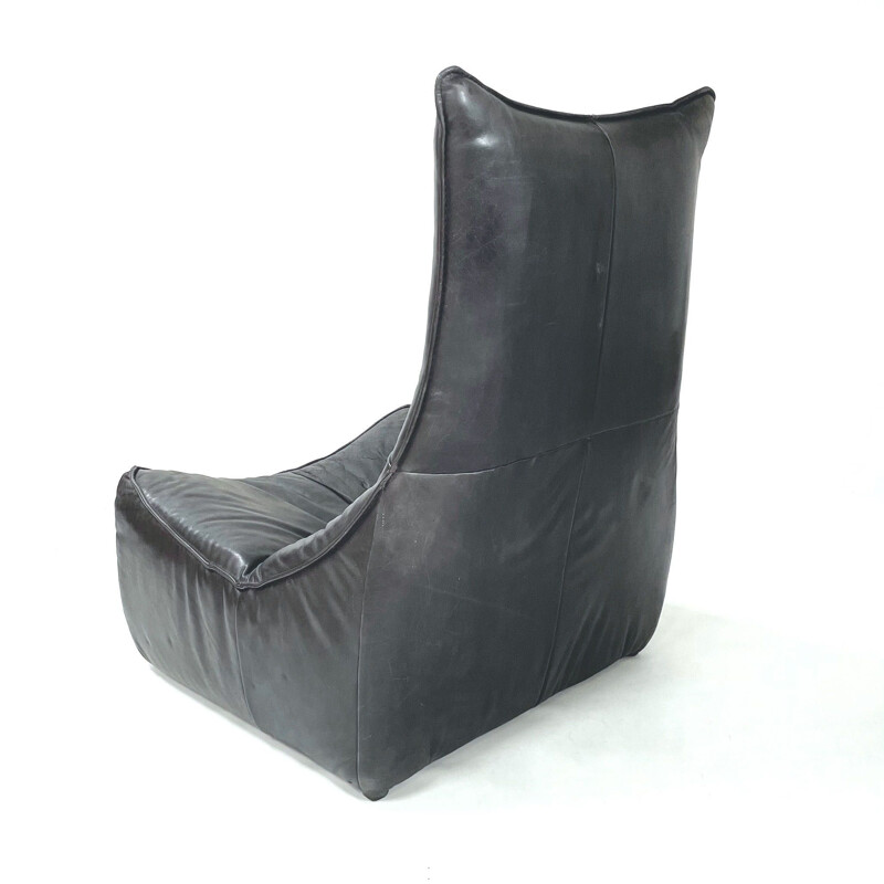 Vintage "The Rock" brown leather armchair by Gerard van Den Berg for Montis, 1970s