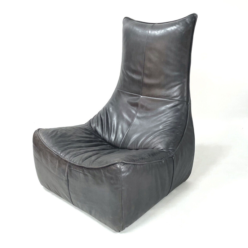 Vintage "The Rock" brown leather armchair by Gerard van Den Berg for Montis, 1970s