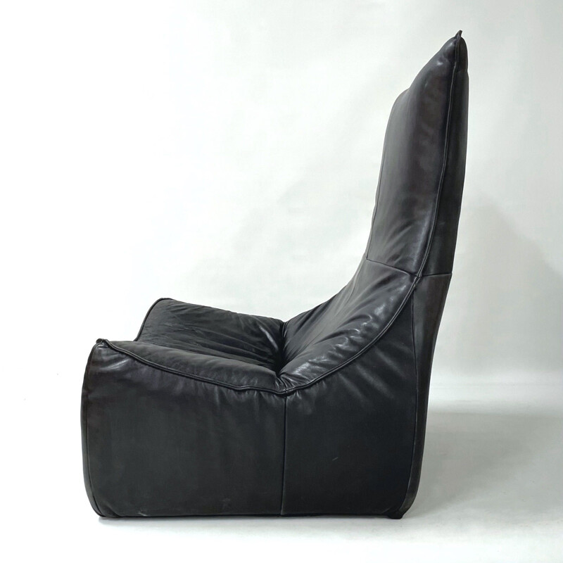 Vintage "The Rock" brown leather armchair by Gerard van Den Berg for Montis, 1970s