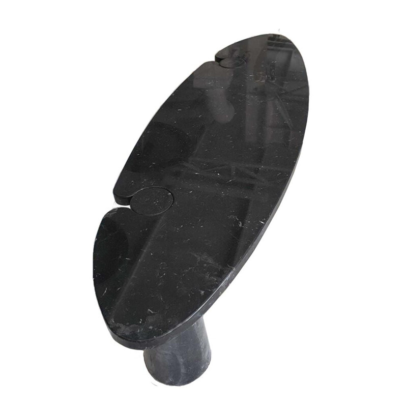 Vintage Eros black marble console by Nero Marquina, 1970s