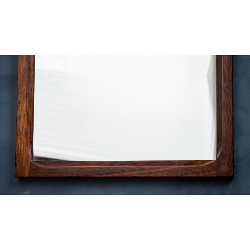 Danish vintage mirror with rosewood frame by Aksel Kjersgaard, 1960s