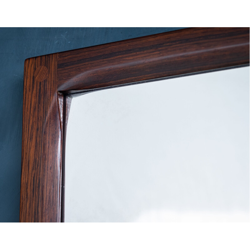 Danish vintage mirror with rosewood frame by Aksel Kjersgaard, 1960s