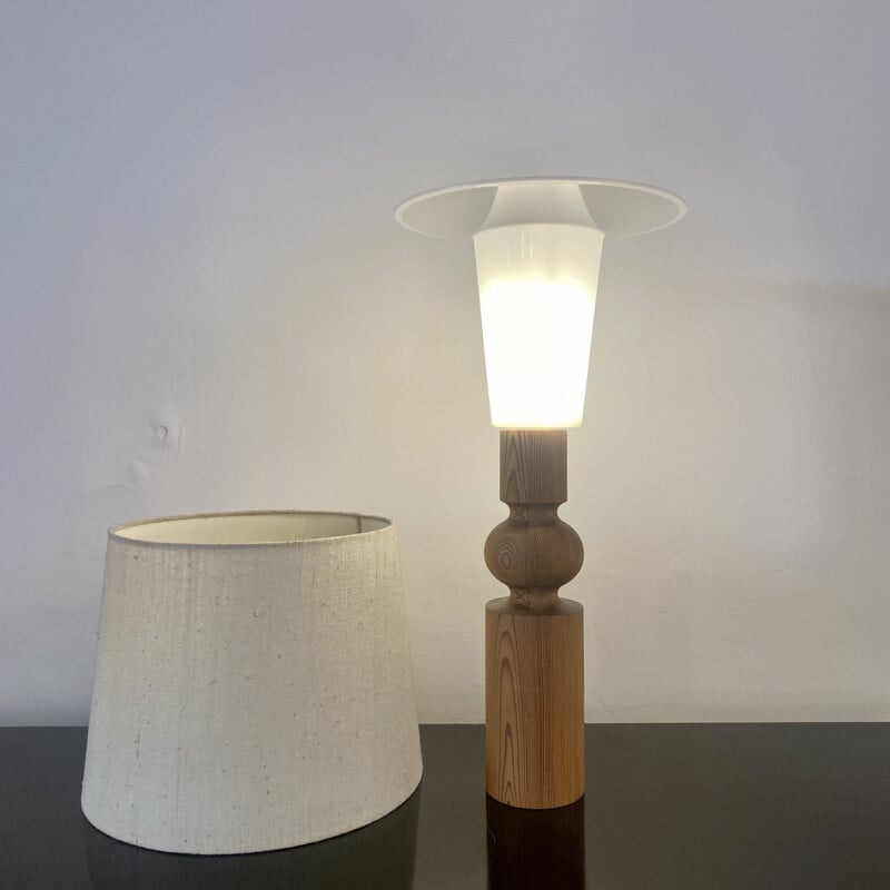 Lampe vintage en pin massif par Uno et Ostens Kristiansson