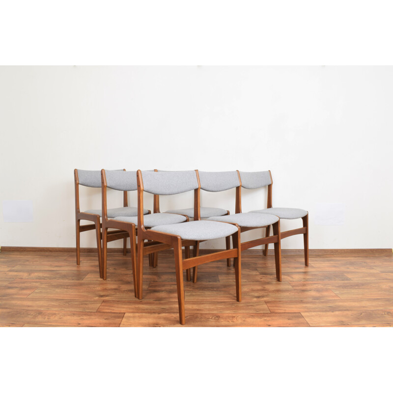 Set of 6 mid-centuy Danish teak dining chairs by Erik Buch, 1960s