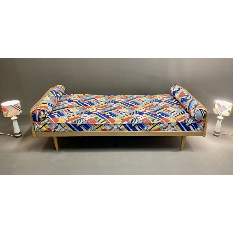 Vintage beechwood daybed, 1950