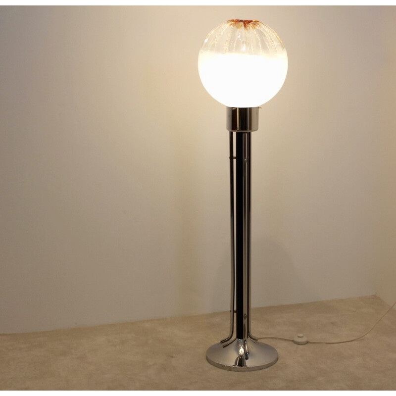 Italian A.V. Mazzega floor lamp in glass - 1970s