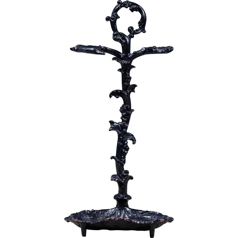 Juego de herramientas vintage de hierro fundido para chimenea pintado en negro