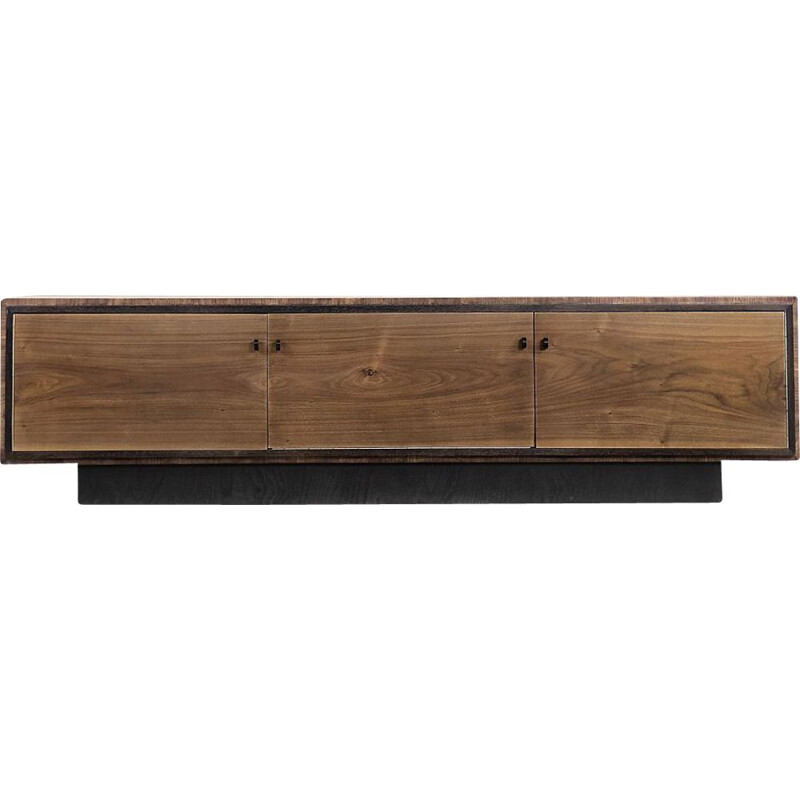 Vintage minimalist Bauhaus walnut sideboard, 1960s