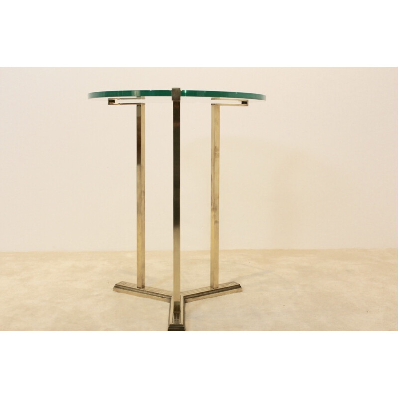 Side table in brass and glass, Peter GHYCZY - 1970s