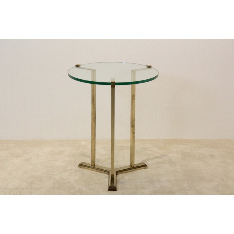 Side table in brass and glass, Peter GHYCZY - 1970s