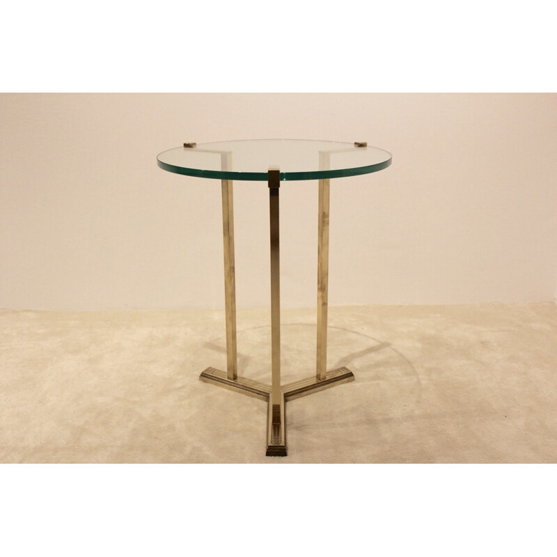 Side table in brass and glass, Peter GHYCZY - 1970s