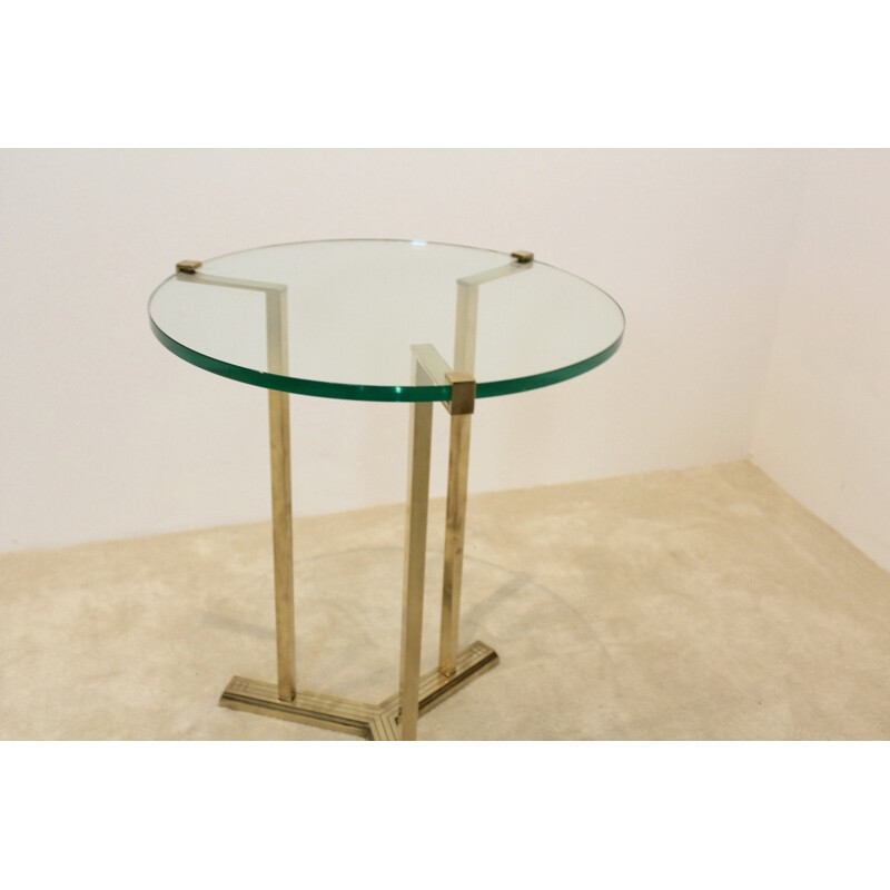 Side table in brass and glass, Peter GHYCZY - 1970s