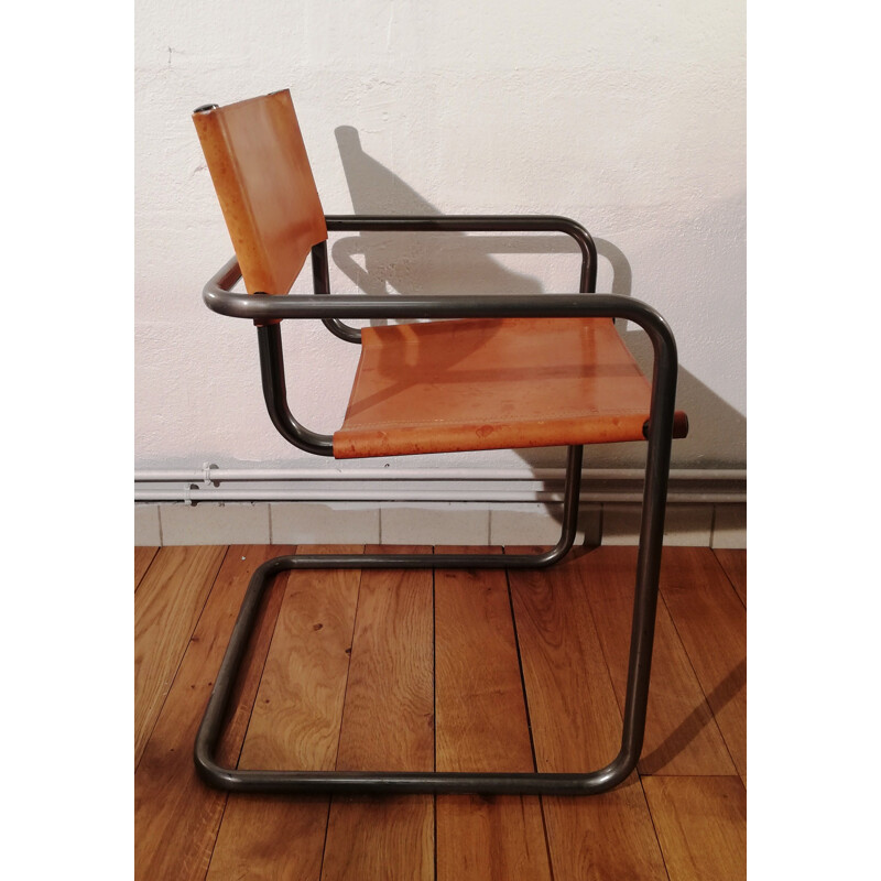 B34 poltrona de couro vintage de Marcel Breuer