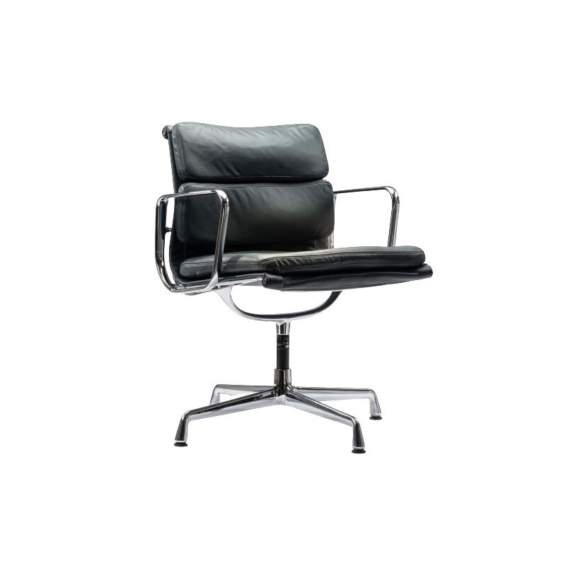 Vintage leather office armchair by Charles & Ray Eames for Vitra