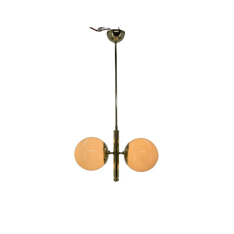 Lampadario d'epoca in ottone art déco, 1930