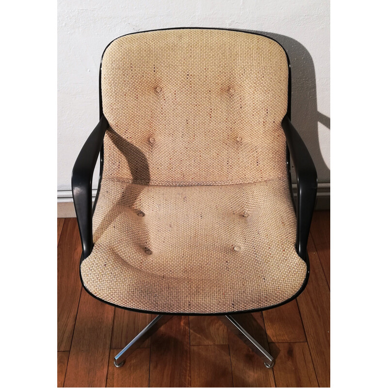 Vintage Pollock wool armchair for Knoll, 1970