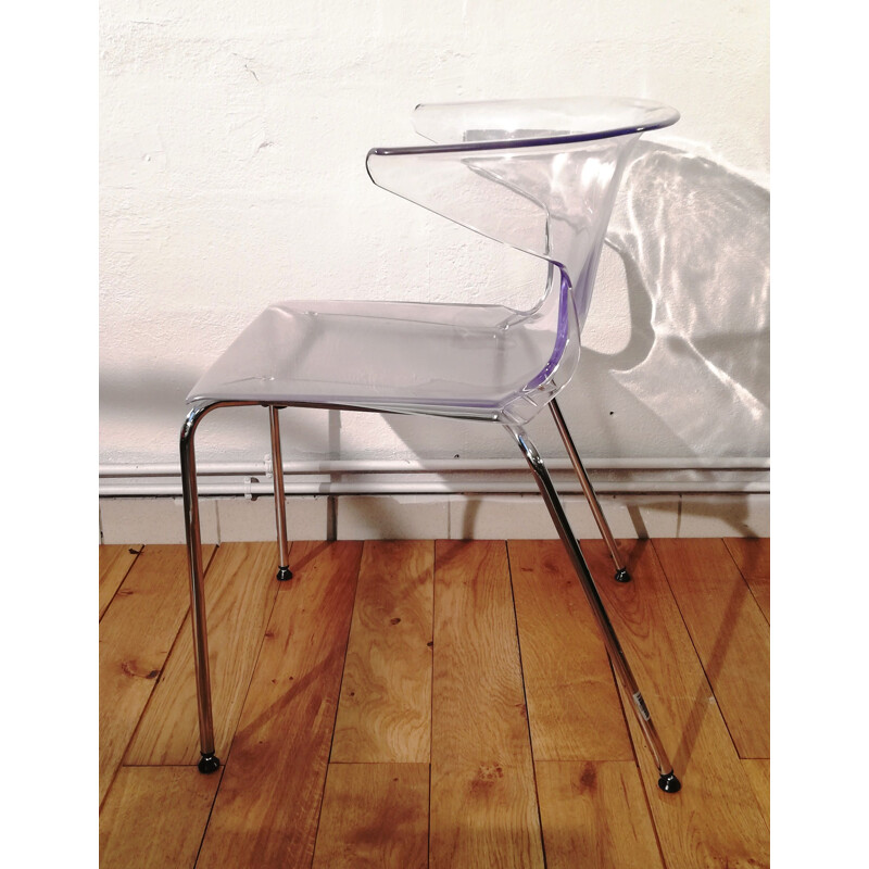 Vintage transparante plastic stoel