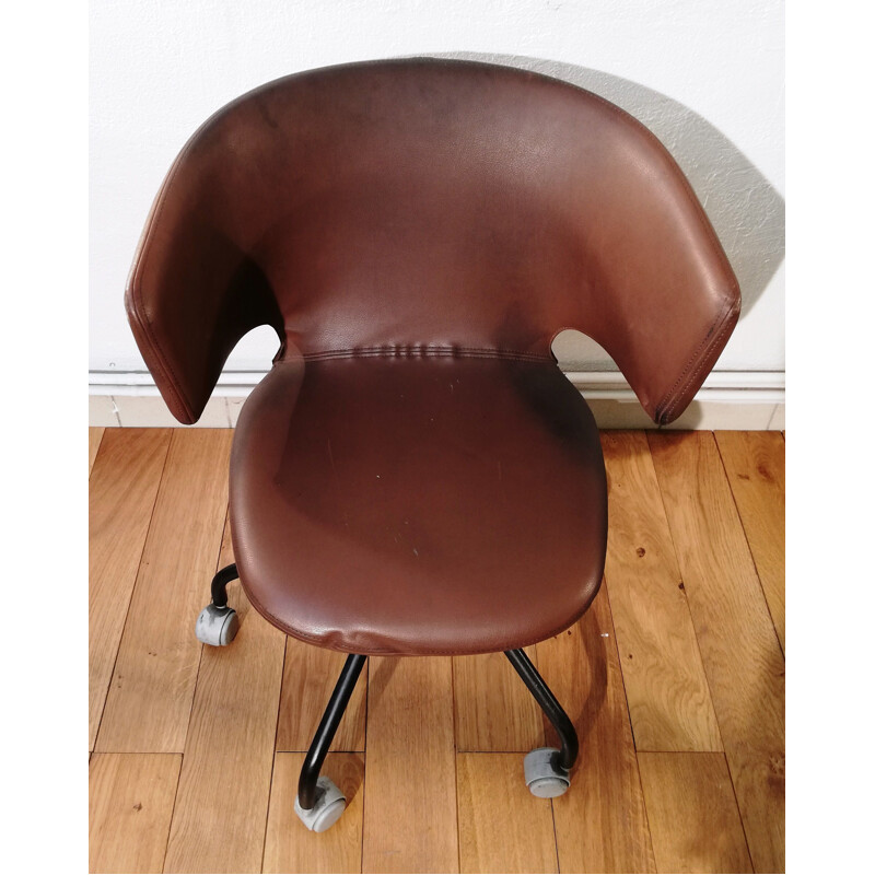 Fauteuil de bureau vintage Jenny Griag en cuir