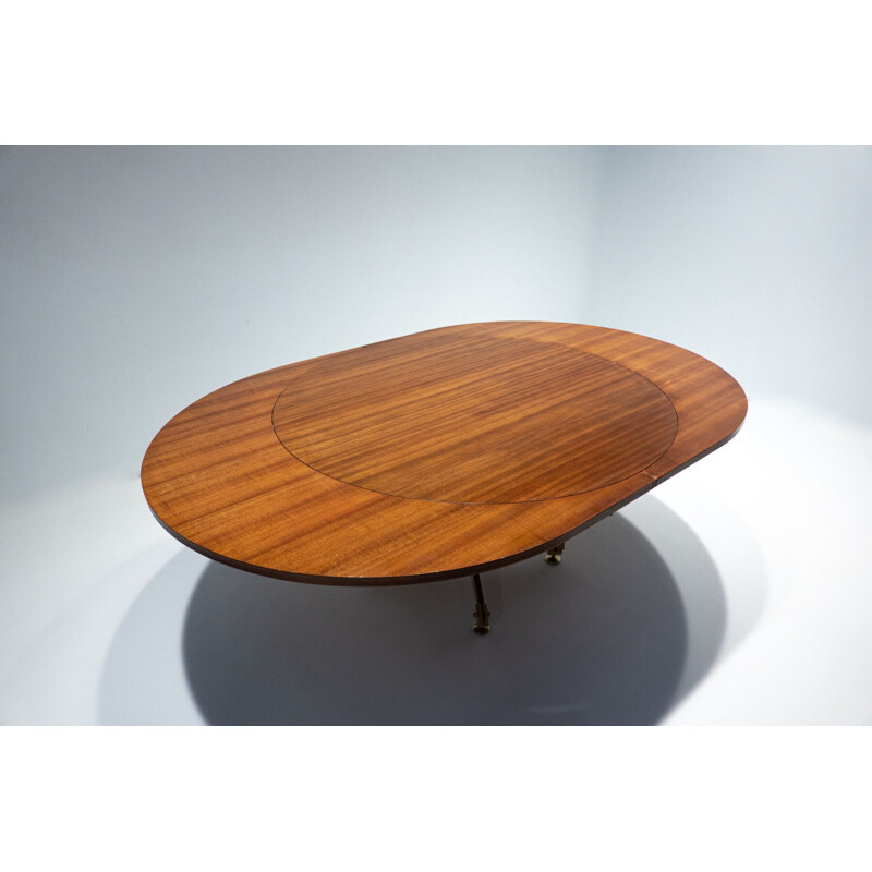 Mesa extensible vintage en madera y cerámica de Melchiorre Bega y Pietro Melandri, Italia 1950