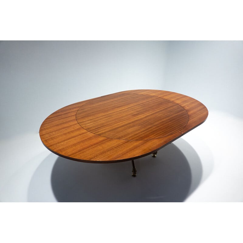 Mid-century wood and ceramic extendable dining table by Melchiorre Bega and Pietro Melandri, Italy 1950s