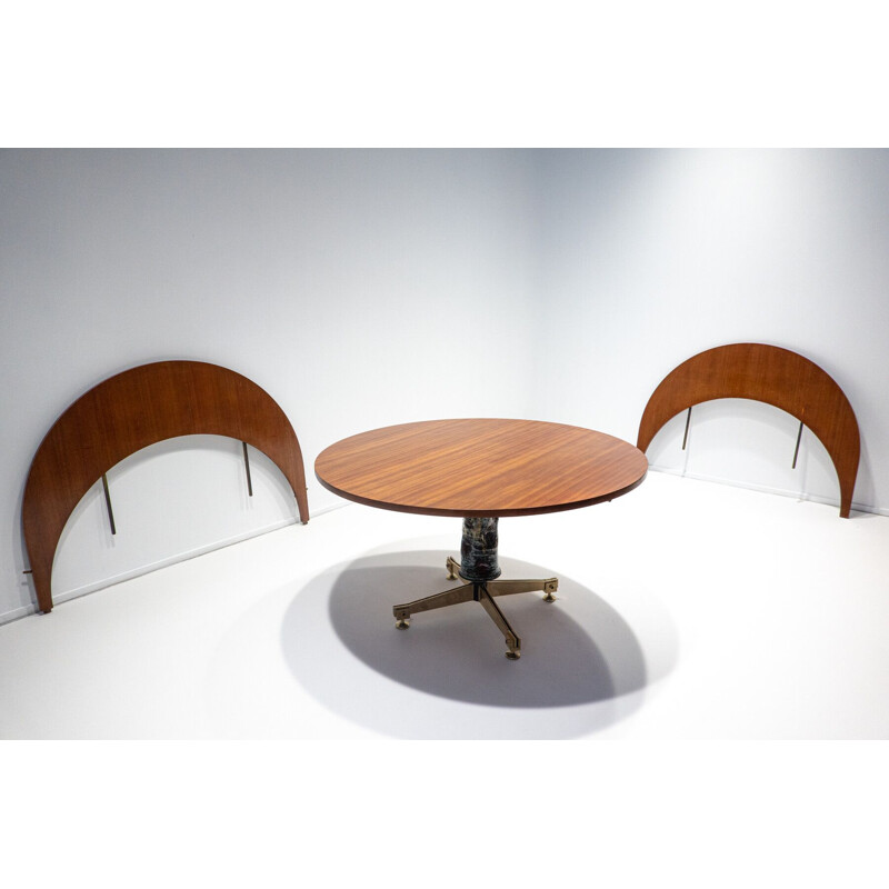 Mesa extensible vintage en madera y cerámica de Melchiorre Bega y Pietro Melandri, Italia 1950