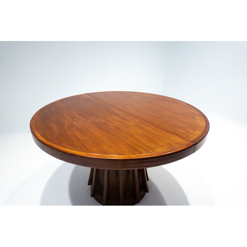 Mid-century extendable teak dining table by Angelo Mangiarotti, Italy 1970s