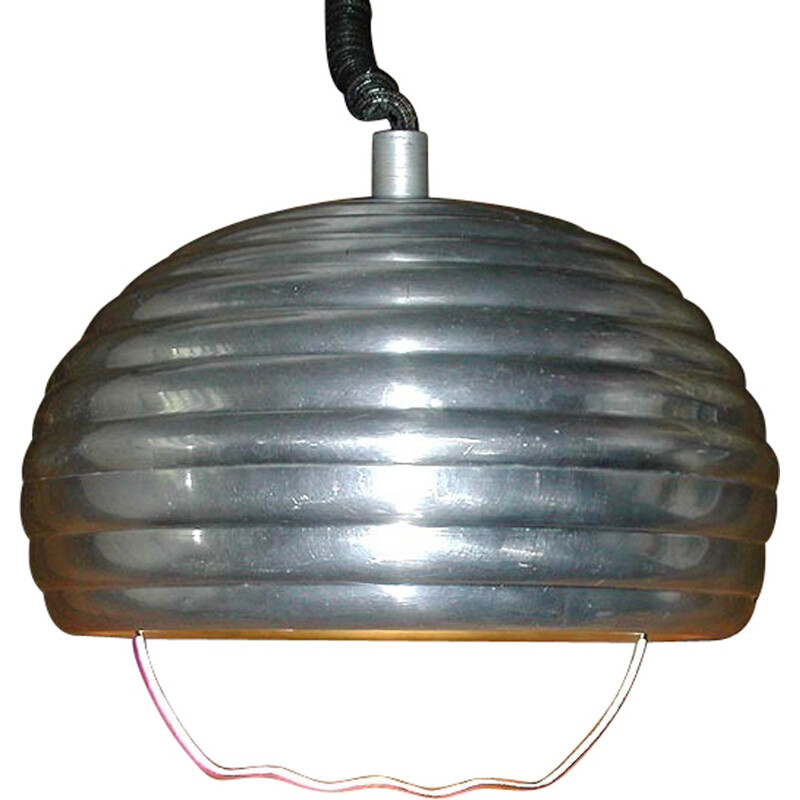 Aluminium italian hanging lamp - 1970s