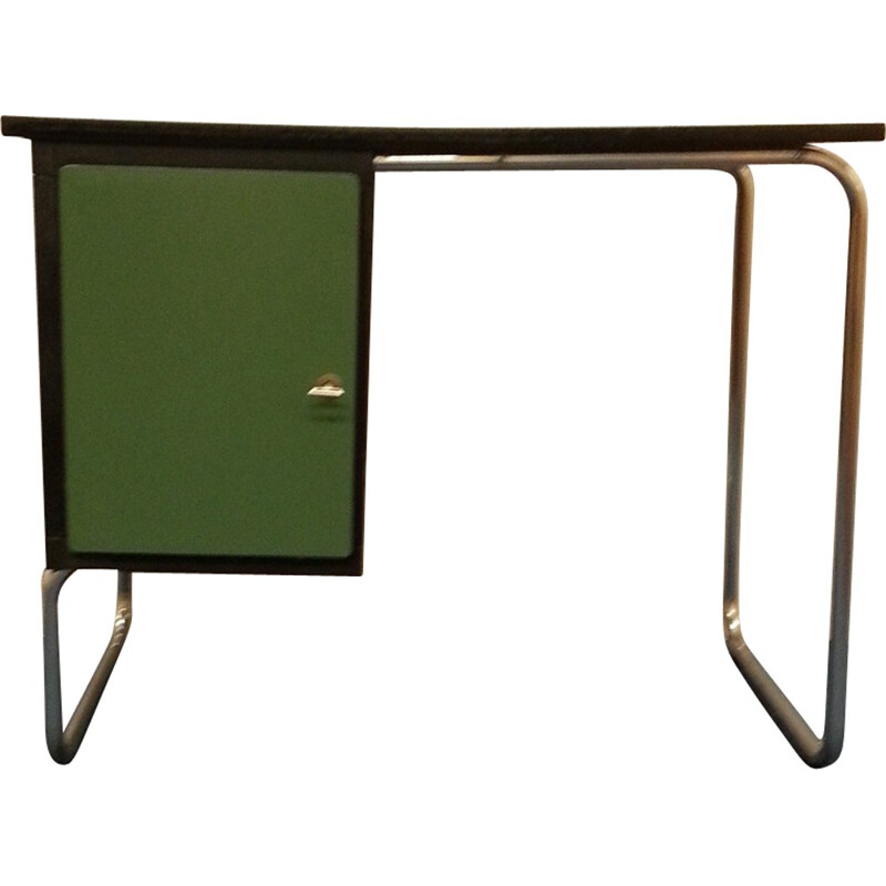 Belgian Torck desk in green formica and chromed steel - 1950s