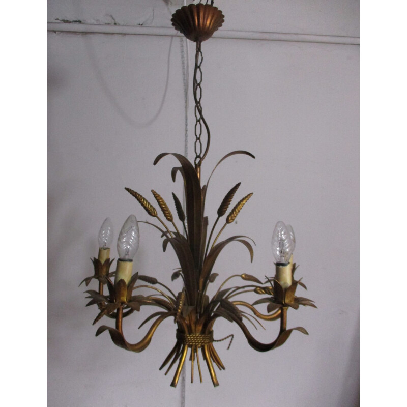 Vintage "Kłosy" chandelier, Germany 1960s