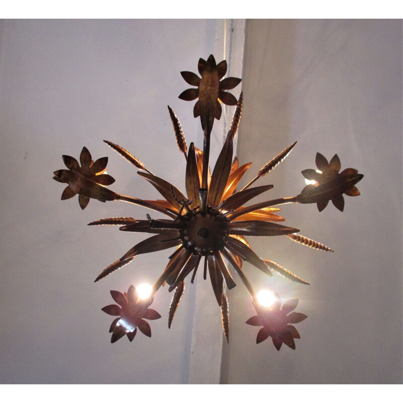 Vintage "Kłosy" chandelier, Germany 1960s