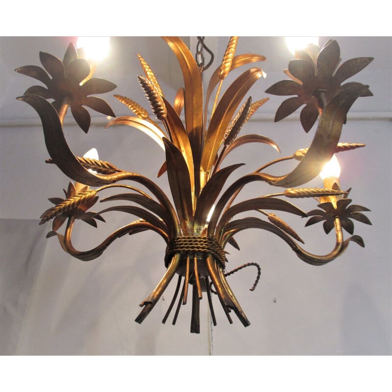 Vintage "Kłosy" chandelier, Germany 1960s