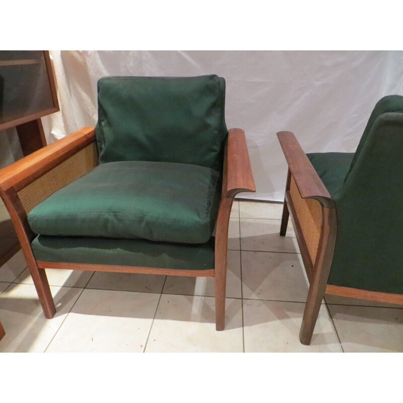 Scandinavian pair of armchairs in rosewood, Hans OLSEN - 1960s