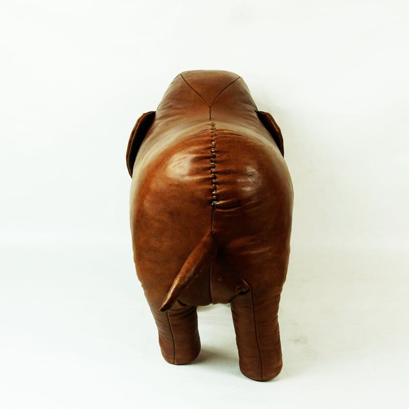 Taburete Elefant en cuero marrón de Dimitri Omersa para Abercrombie