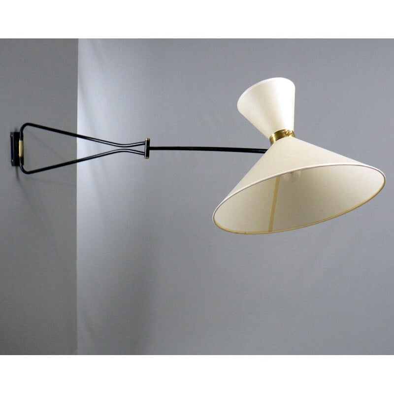 Lunel wall light in metal, René MATHIEU - 1950s