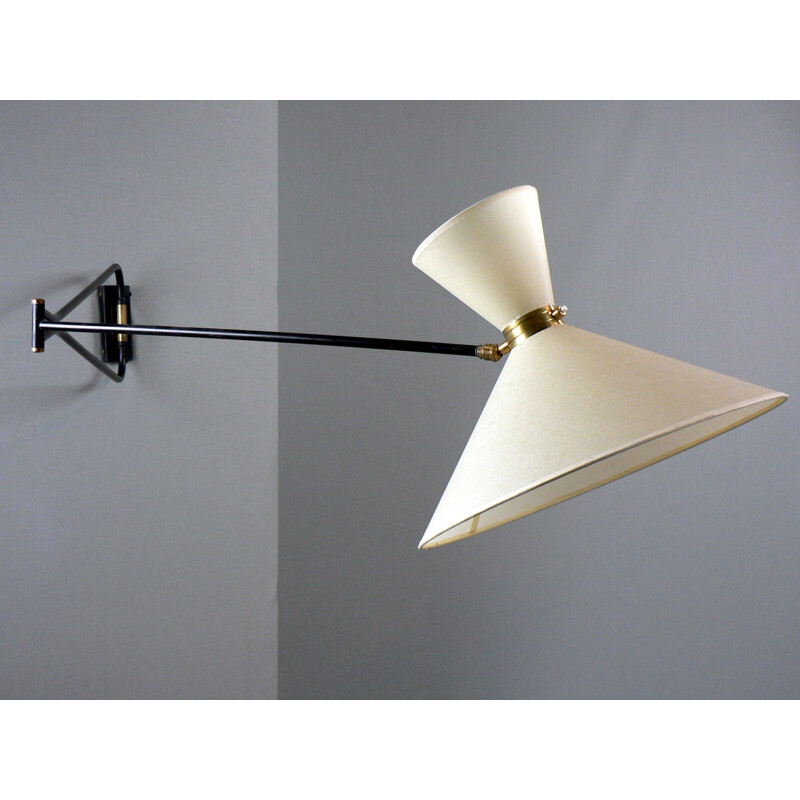 Lunel wall light in metal, René MATHIEU - 1950s