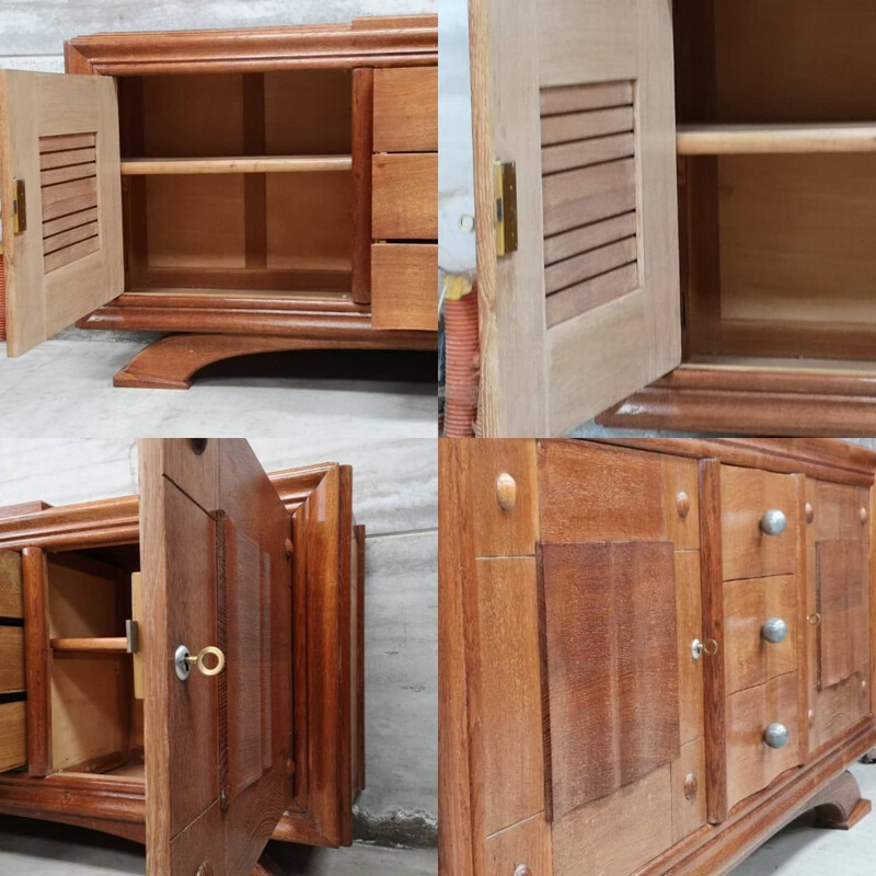 Vintage Art Deco gilded oakwood sideboard, 1930