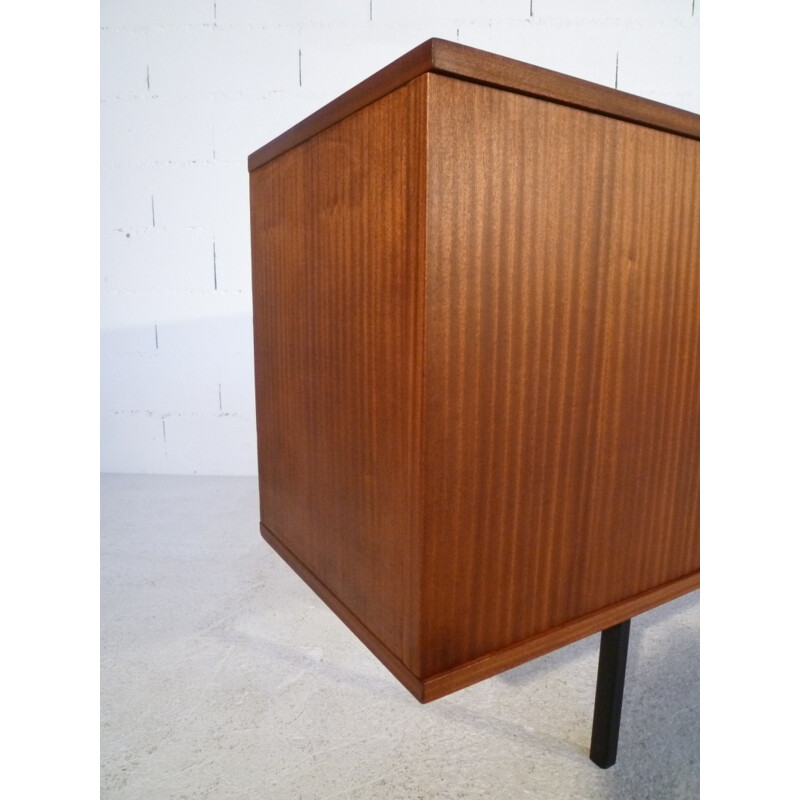 Vintage mahogany and metal sideboard, French design - 1950s