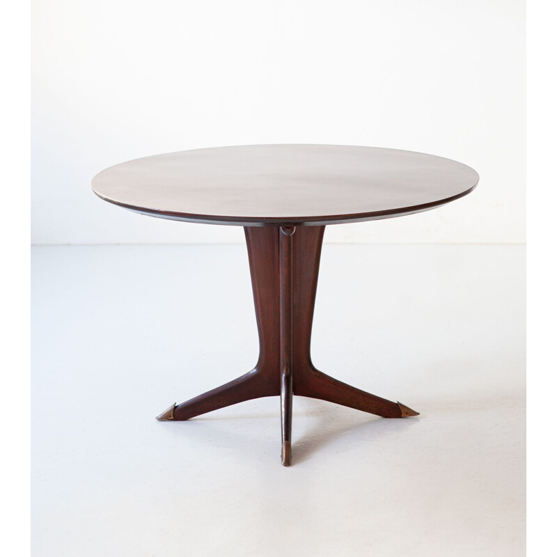 Italian vintage round wooden dining set by Vittorio Dassi, 1950s