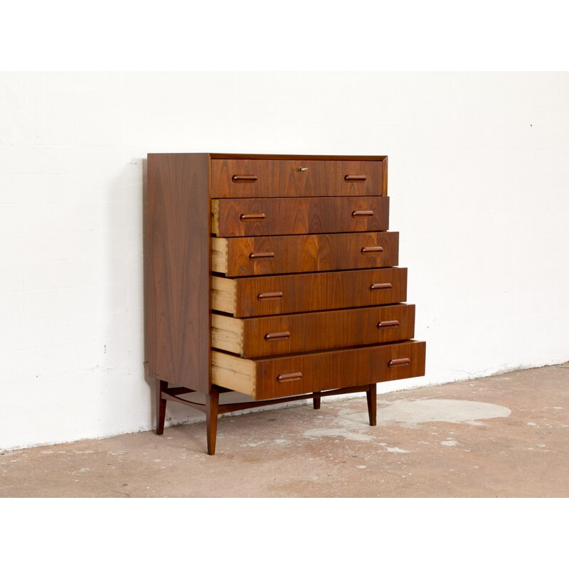  Danish chest of 6 drawers in teak - 1960s