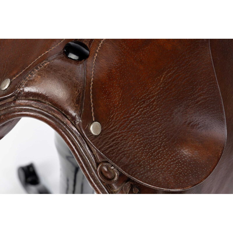 Vintage saddle leather bar stool