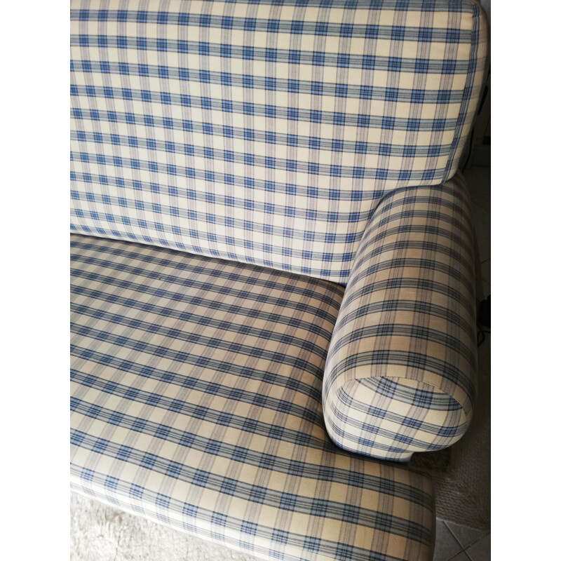 Vintage beige and blue sofa, 1970