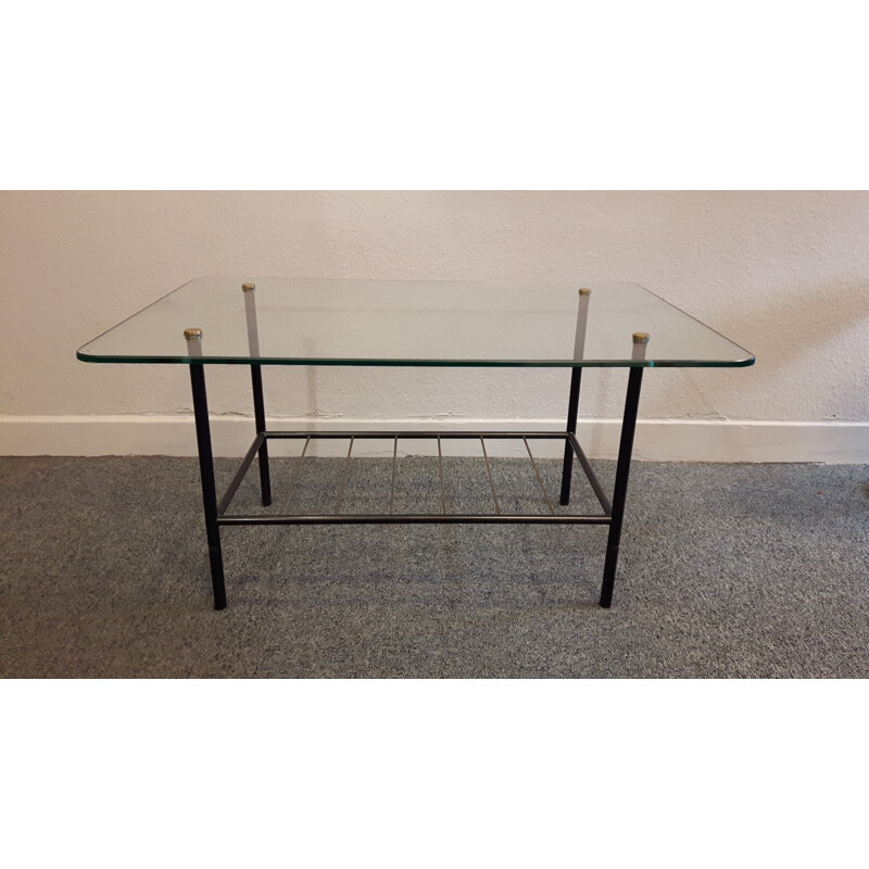 Coffee table in metal and glass - 1950s