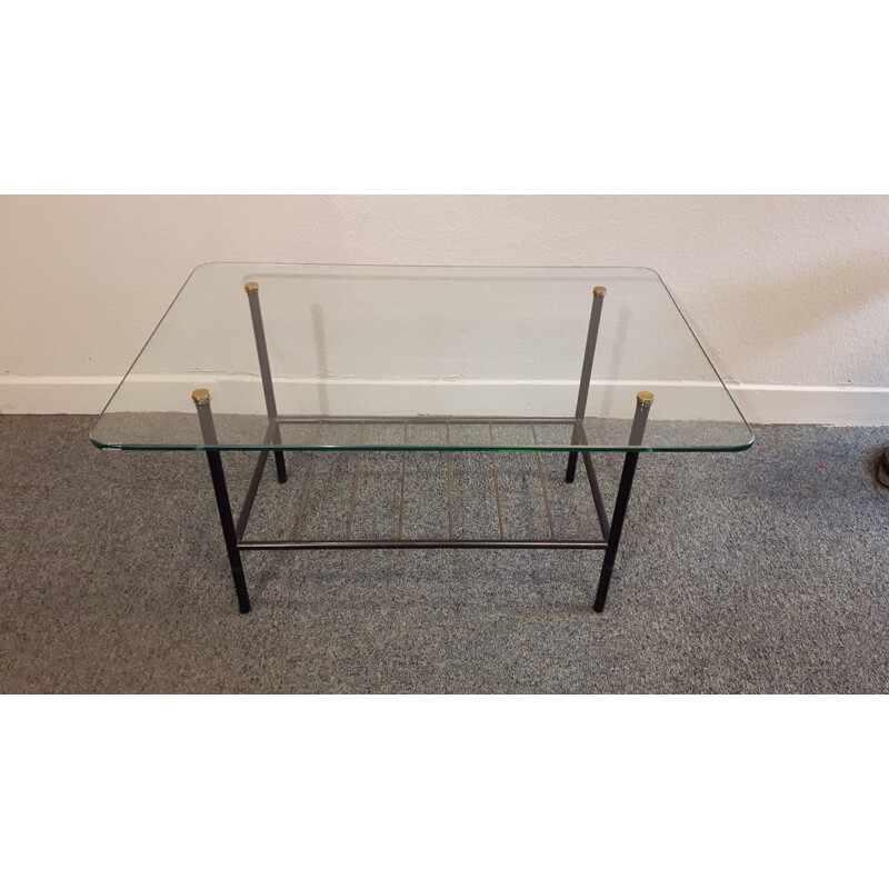 Coffee table in metal and glass - 1950s