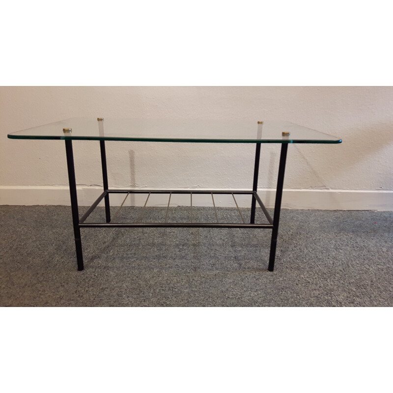 Coffee table in metal and glass - 1950s